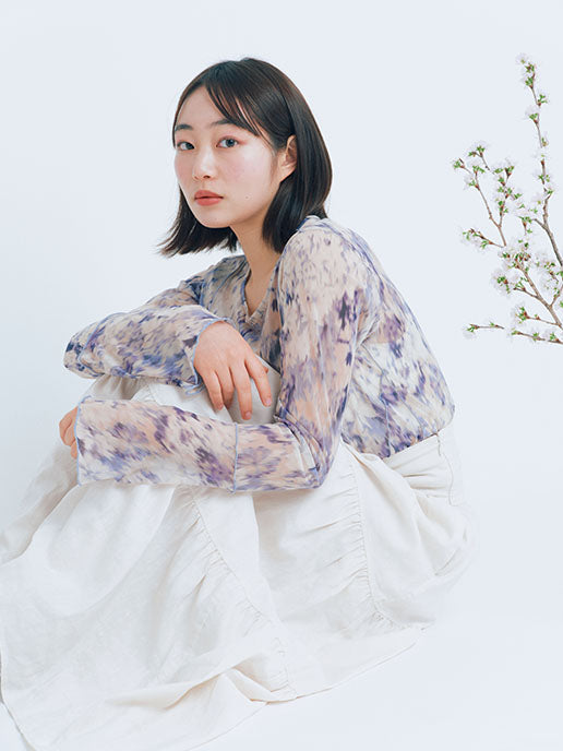 春咲くBlooming シアートップス + キャミソールセット（Blue）