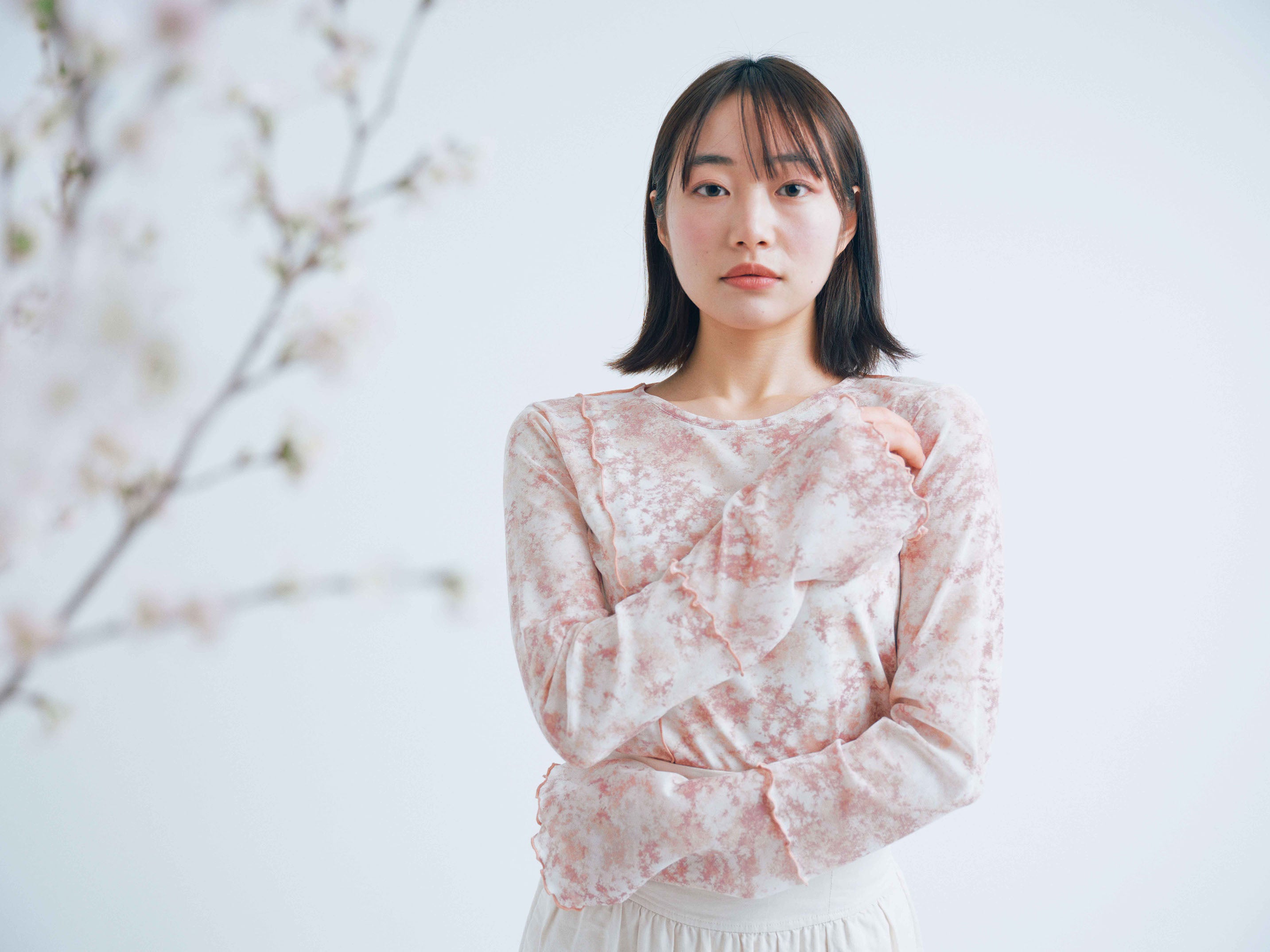 春咲くBlooming シアートップス + キャミソールセット（Pink