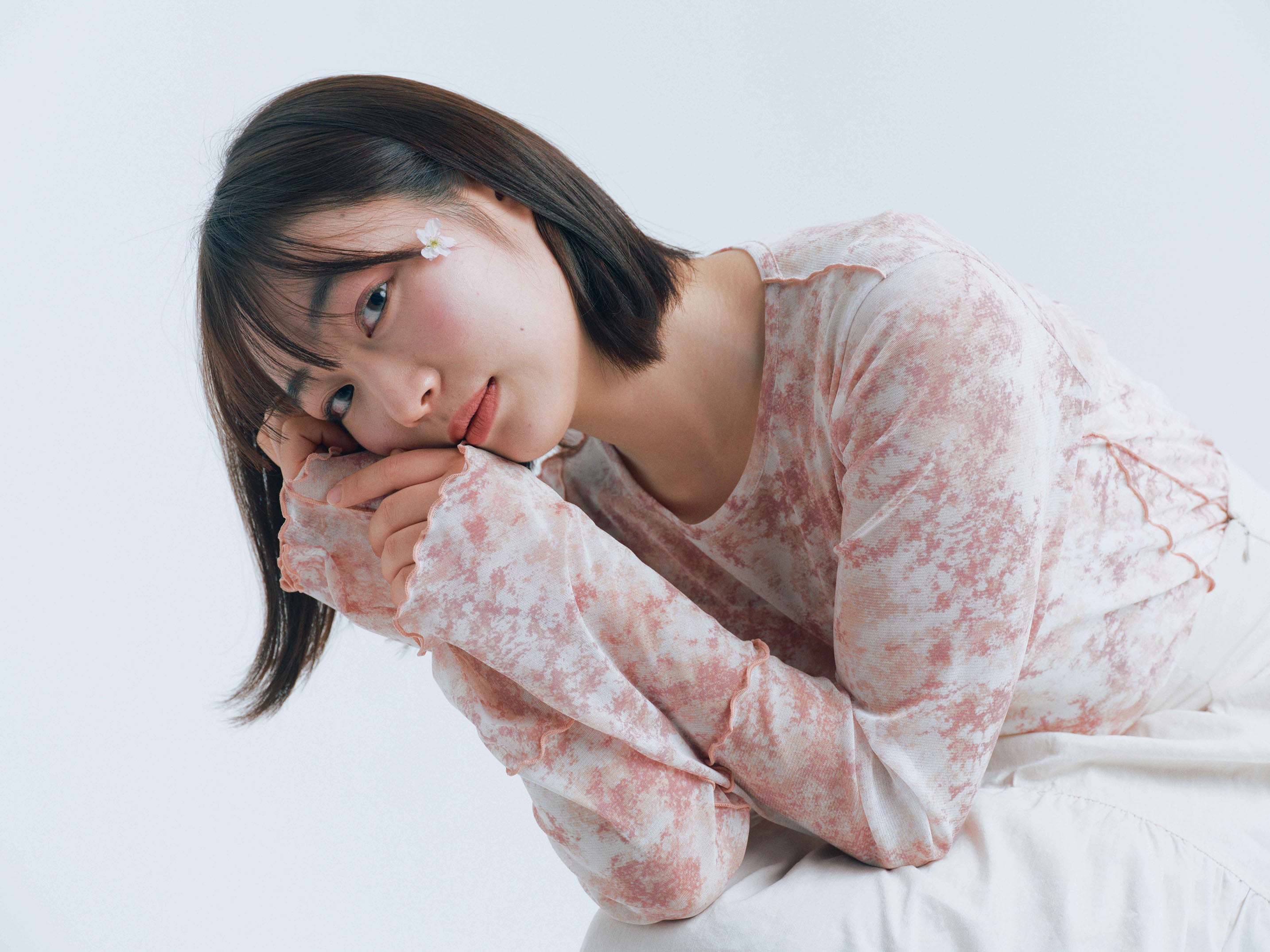 [2/14-15 TOKYO POPUP販売] 春咲くBlooming シアーブラウス+ 締め付けない綿混キャミソールセット（ピンク）