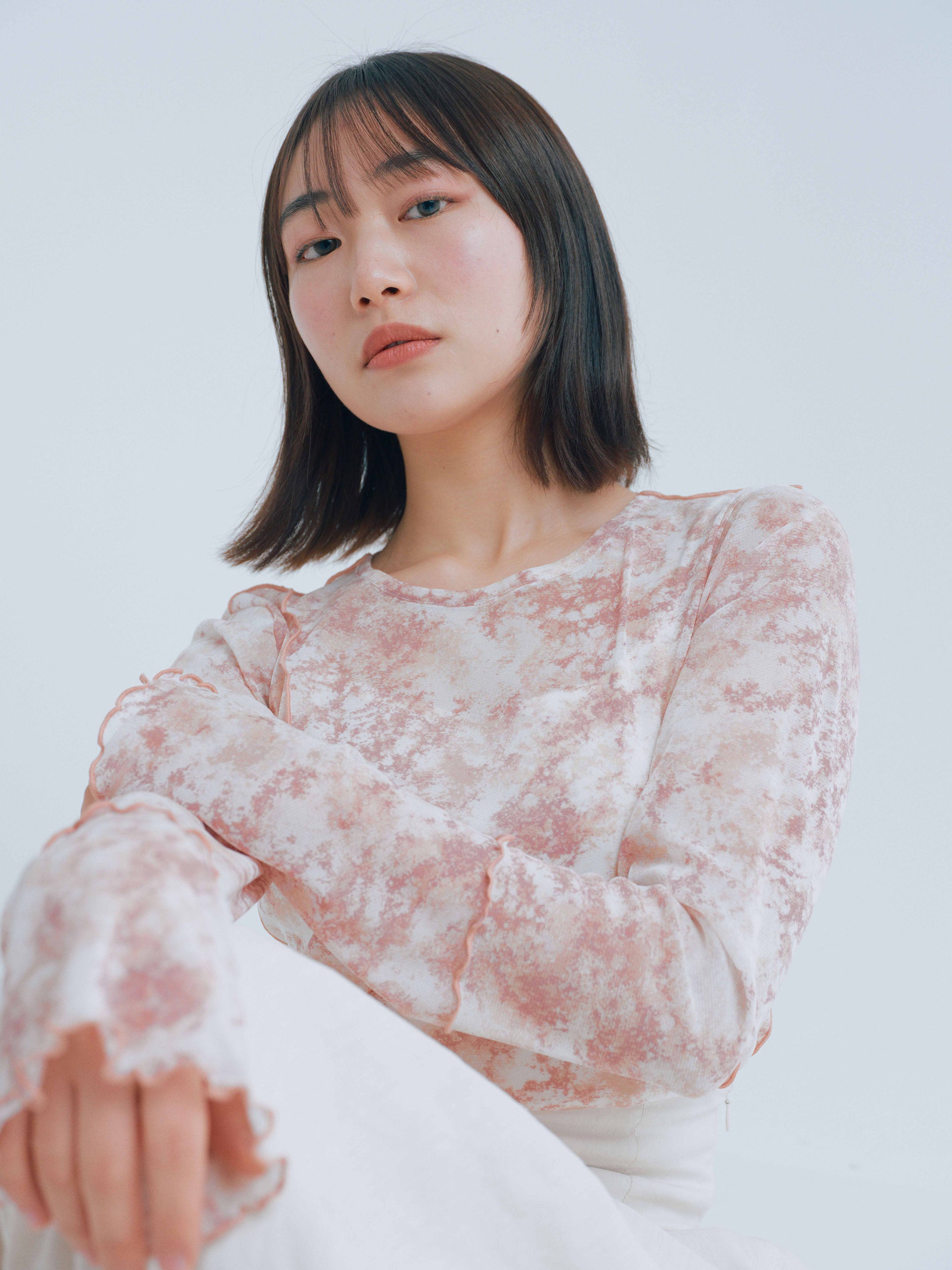 春咲くBlooming シアートップス + キャミソールセット（Pink）