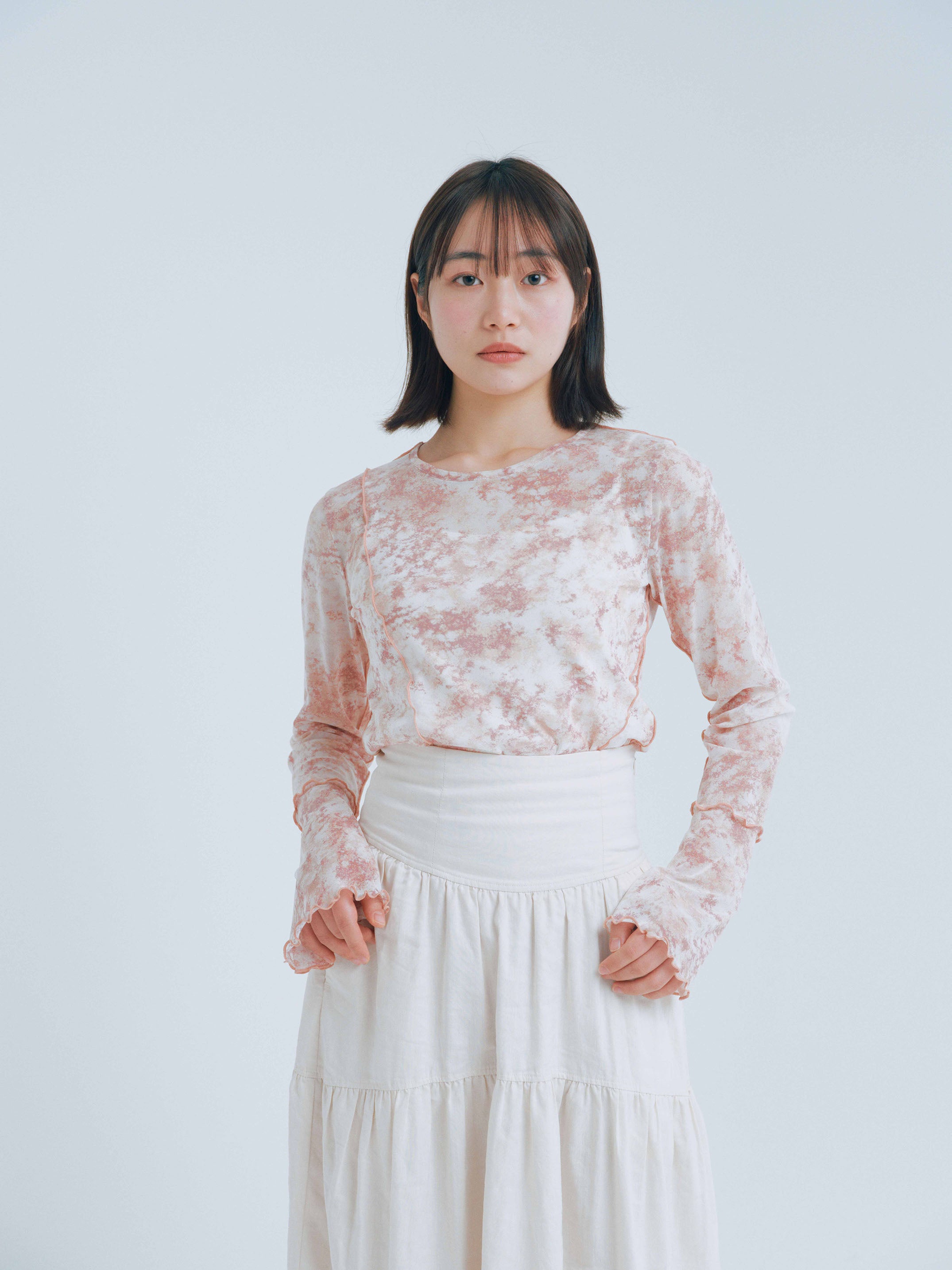 春咲くBlooming シアートップス + キャミソールセット（Pink）