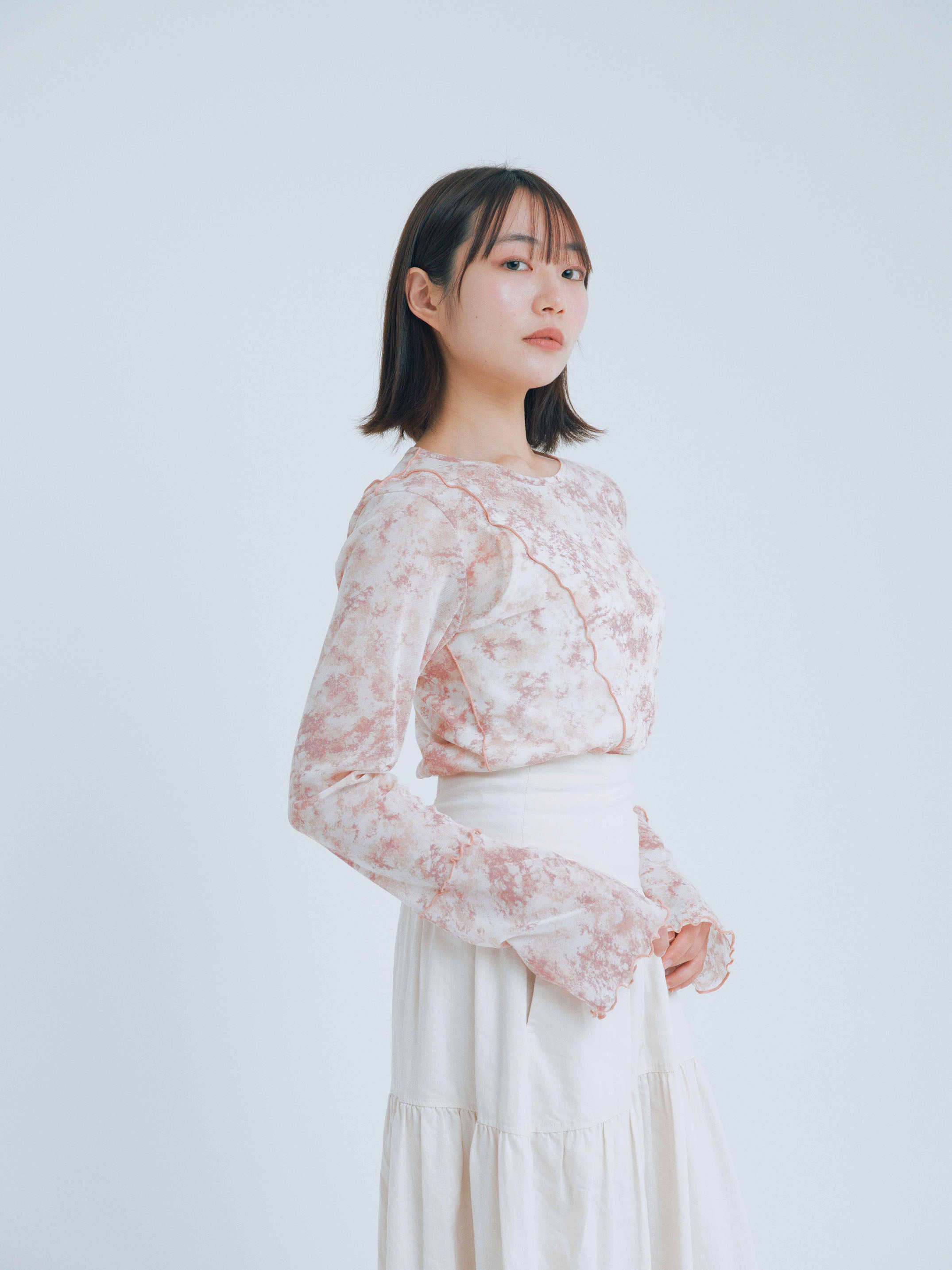 春咲くBlooming シアートップス + キャミソールセット（Pink）