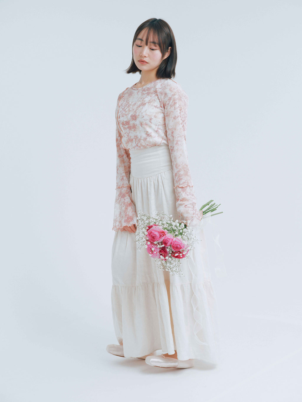 春咲くBlooming シアートップス + キャミソールセット（Pink）