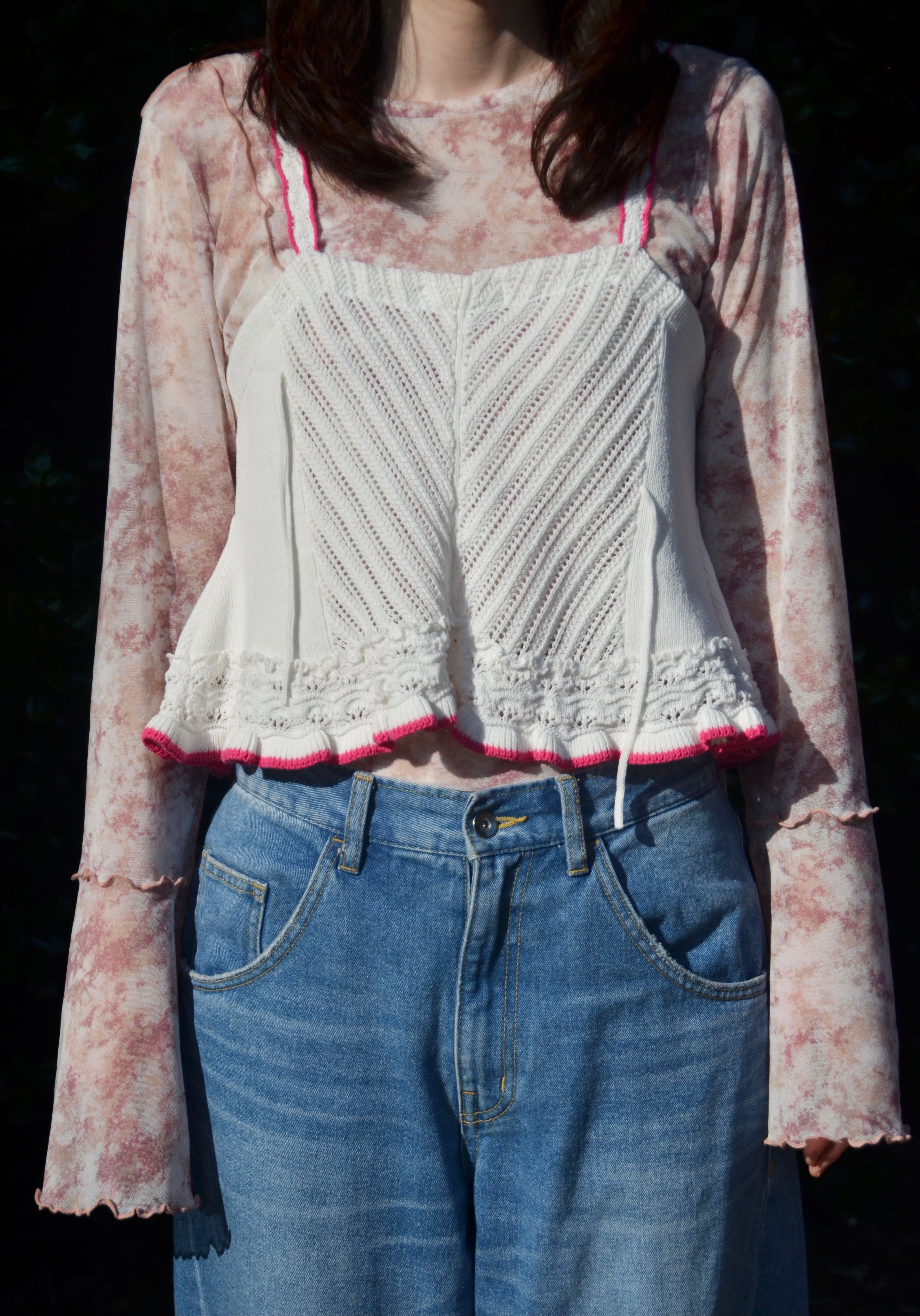 [2/14-15 TOKYO POPUP販売] ロマンチックニットビスチェ（ホワイト）