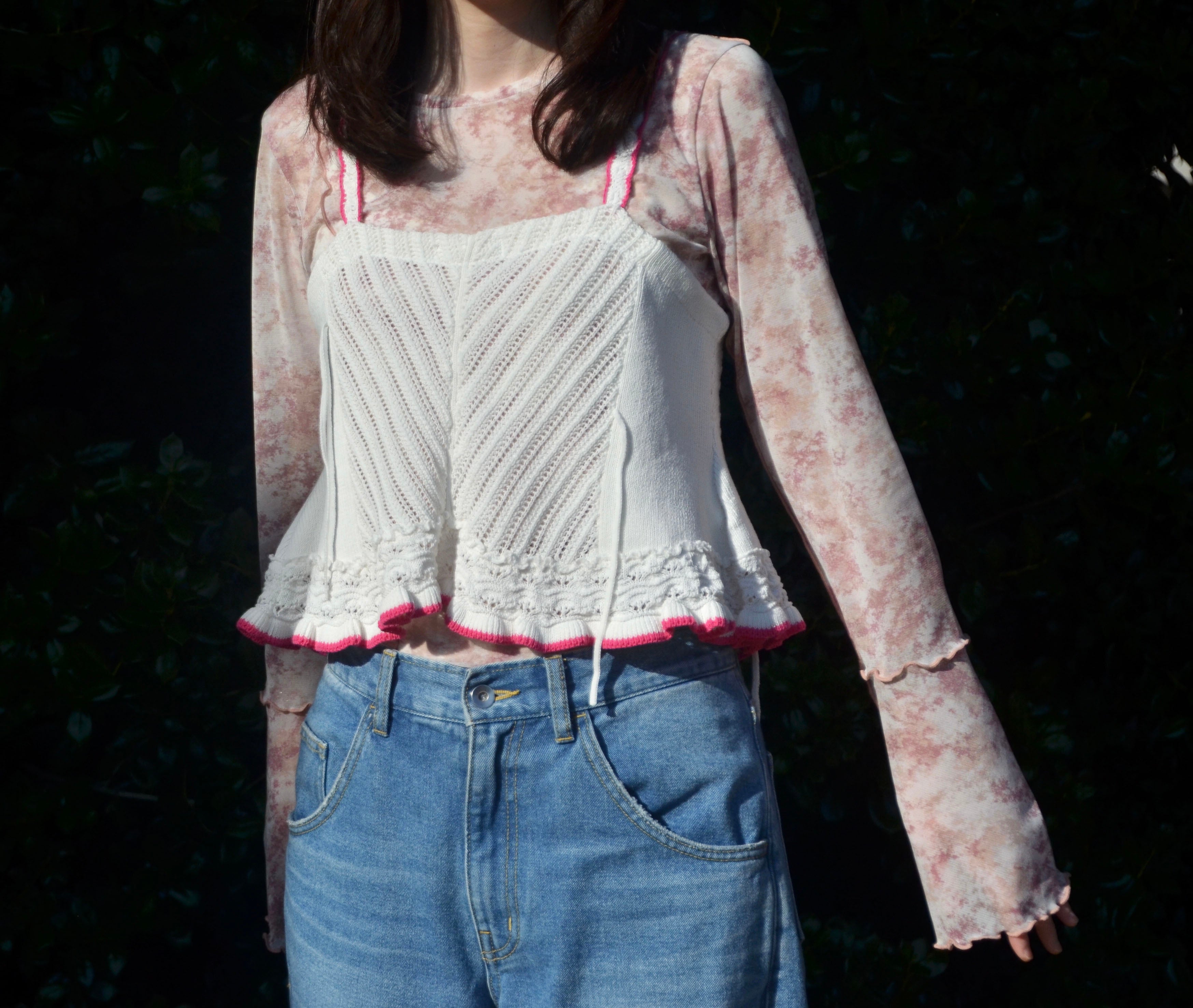 [2/14-15 TOKYO POPUP販売] ロマンチックニットビスチェ（ホワイト）