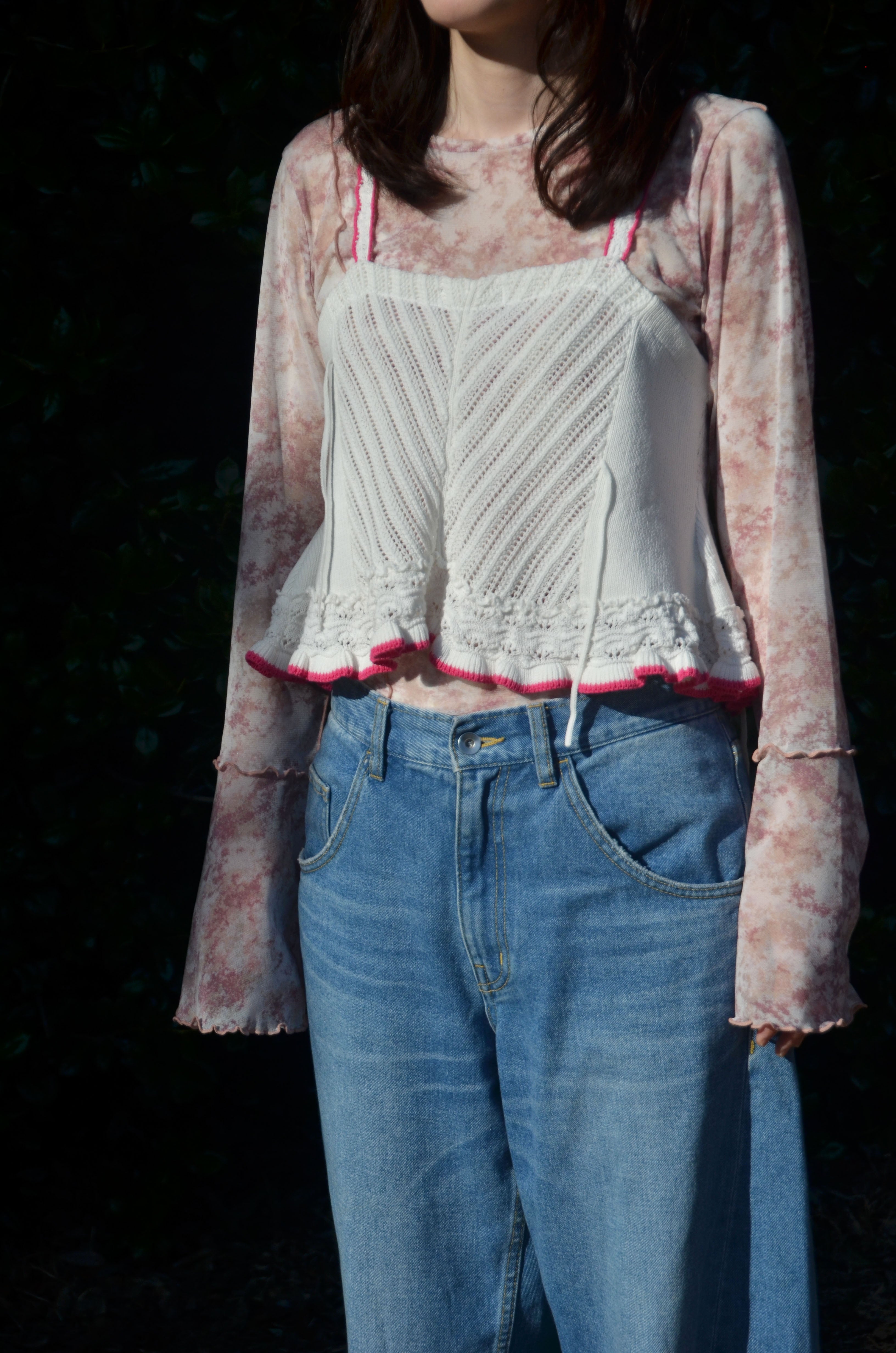 [2/14-15 TOKYO POPUP販売] ロマンチックニットビスチェ（ホワイト）