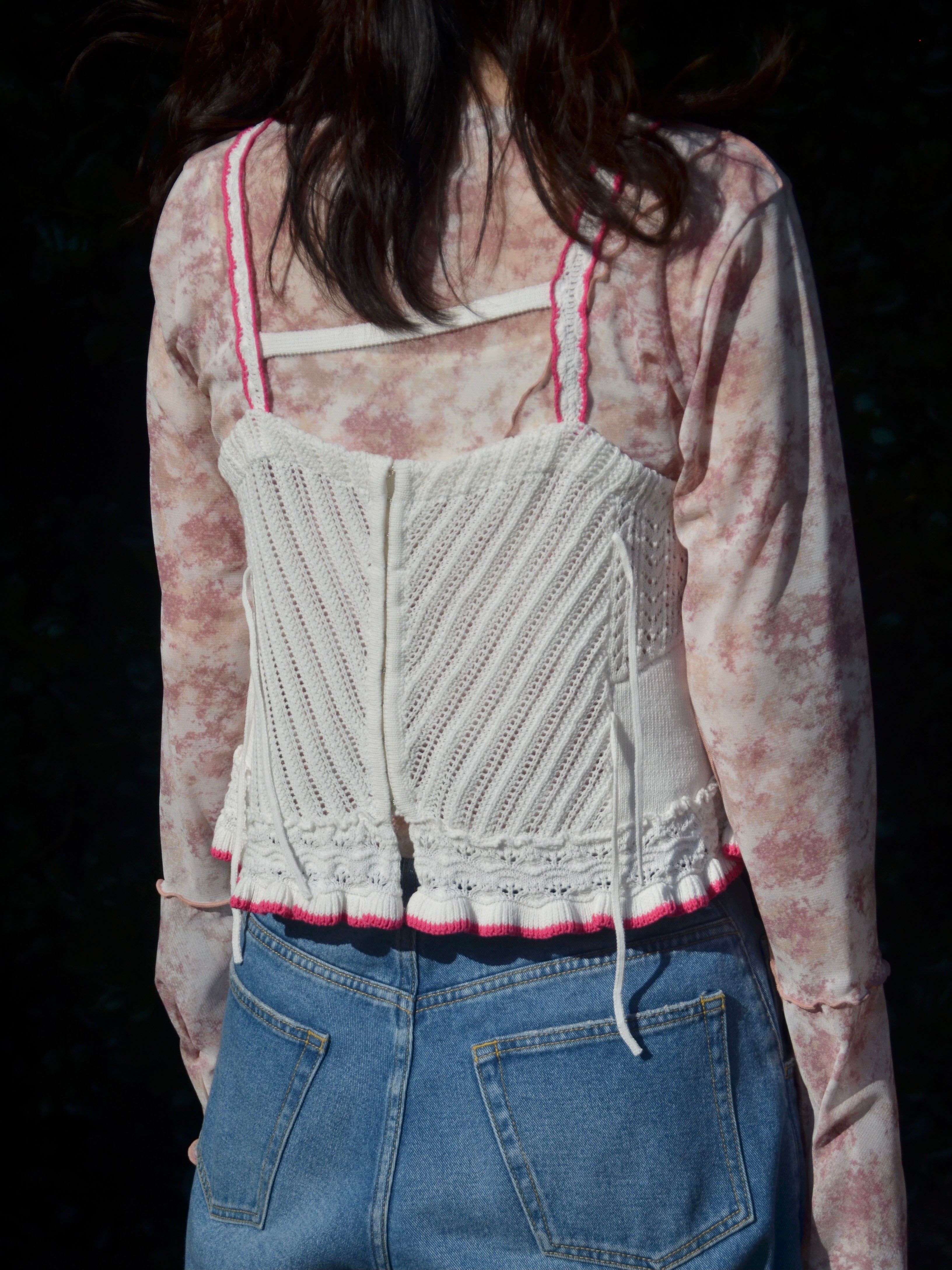 [2/14-15 TOKYO POPUP販売] ロマンチックニットビスチェ（ホワイト）