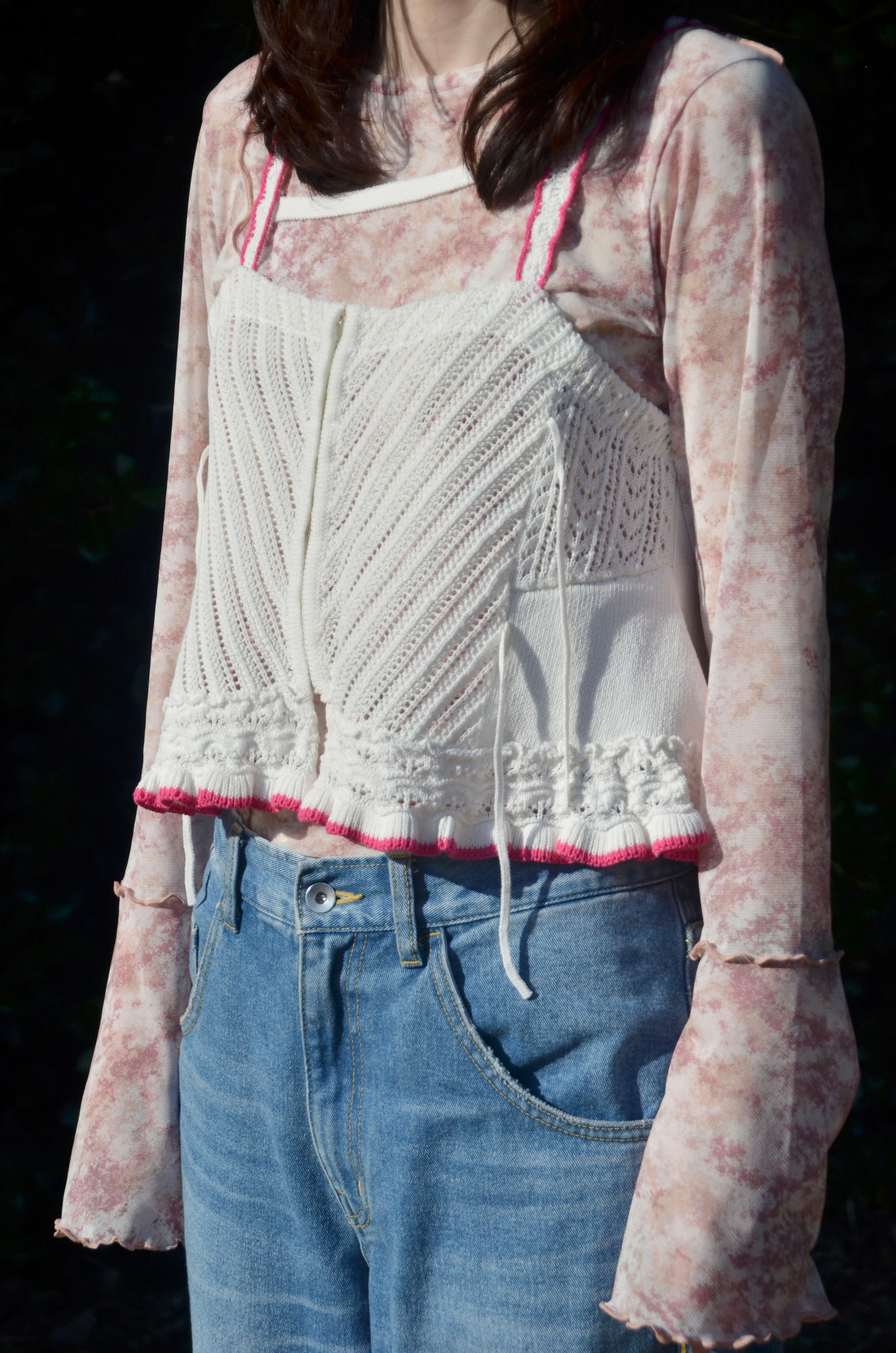 2WAY Pattern Mix ニットビスチェ