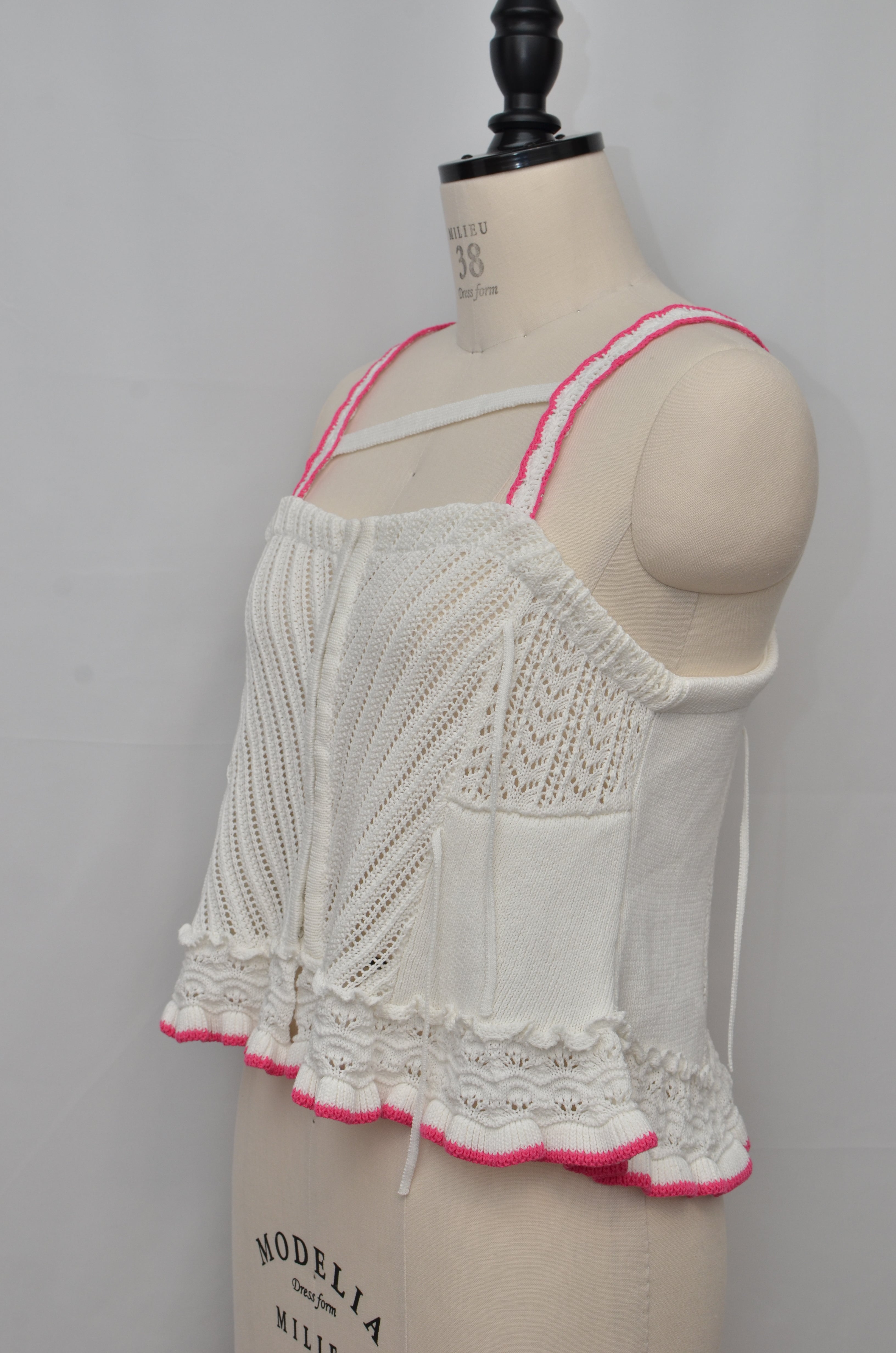 [2/14-15 TOKYO POPUP販売] ロマンチックニットビスチェ（ホワイト）