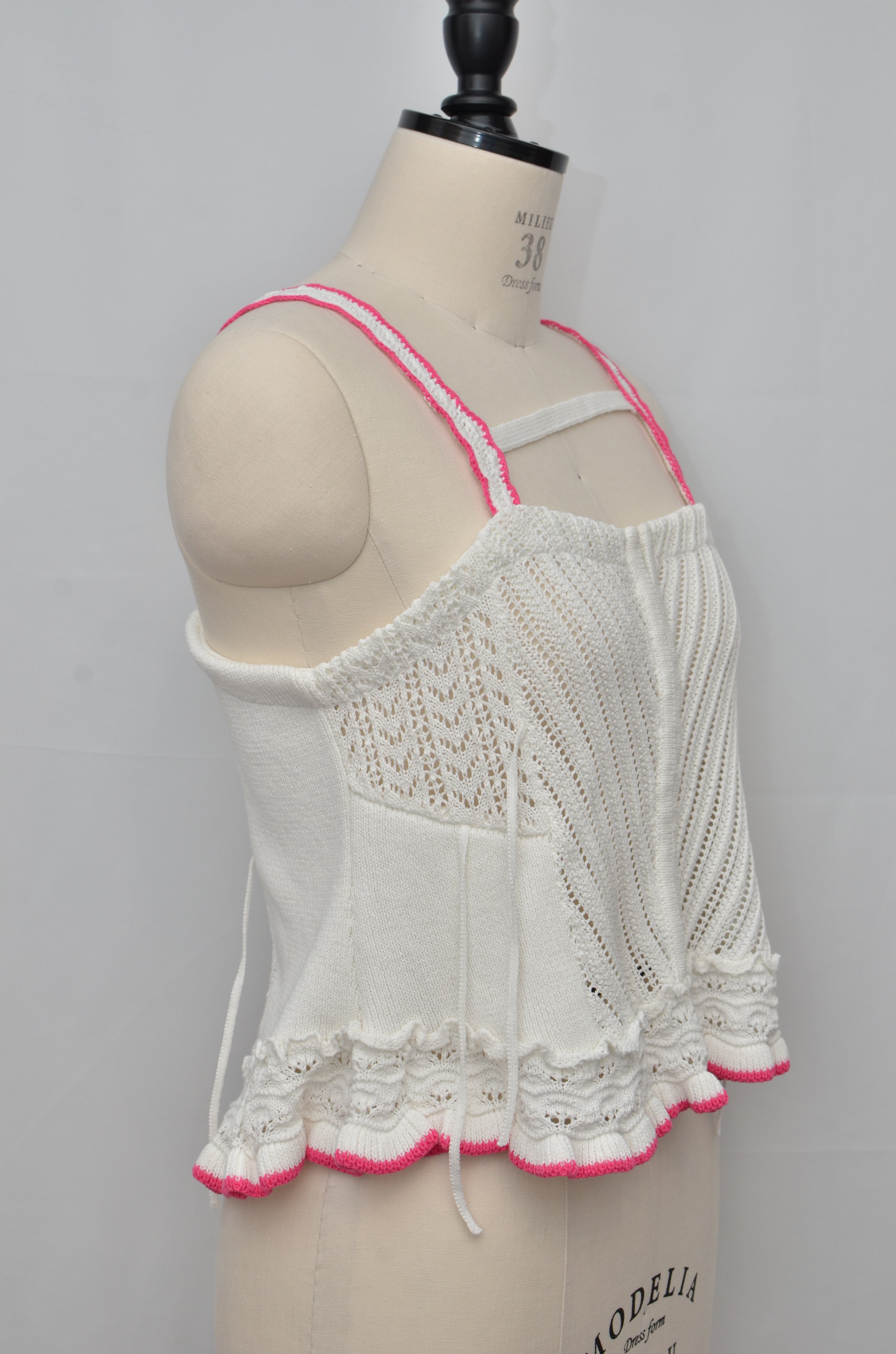 [2/14-15 TOKYO POPUP販売] ロマンチックニットビスチェ（ホワイト）