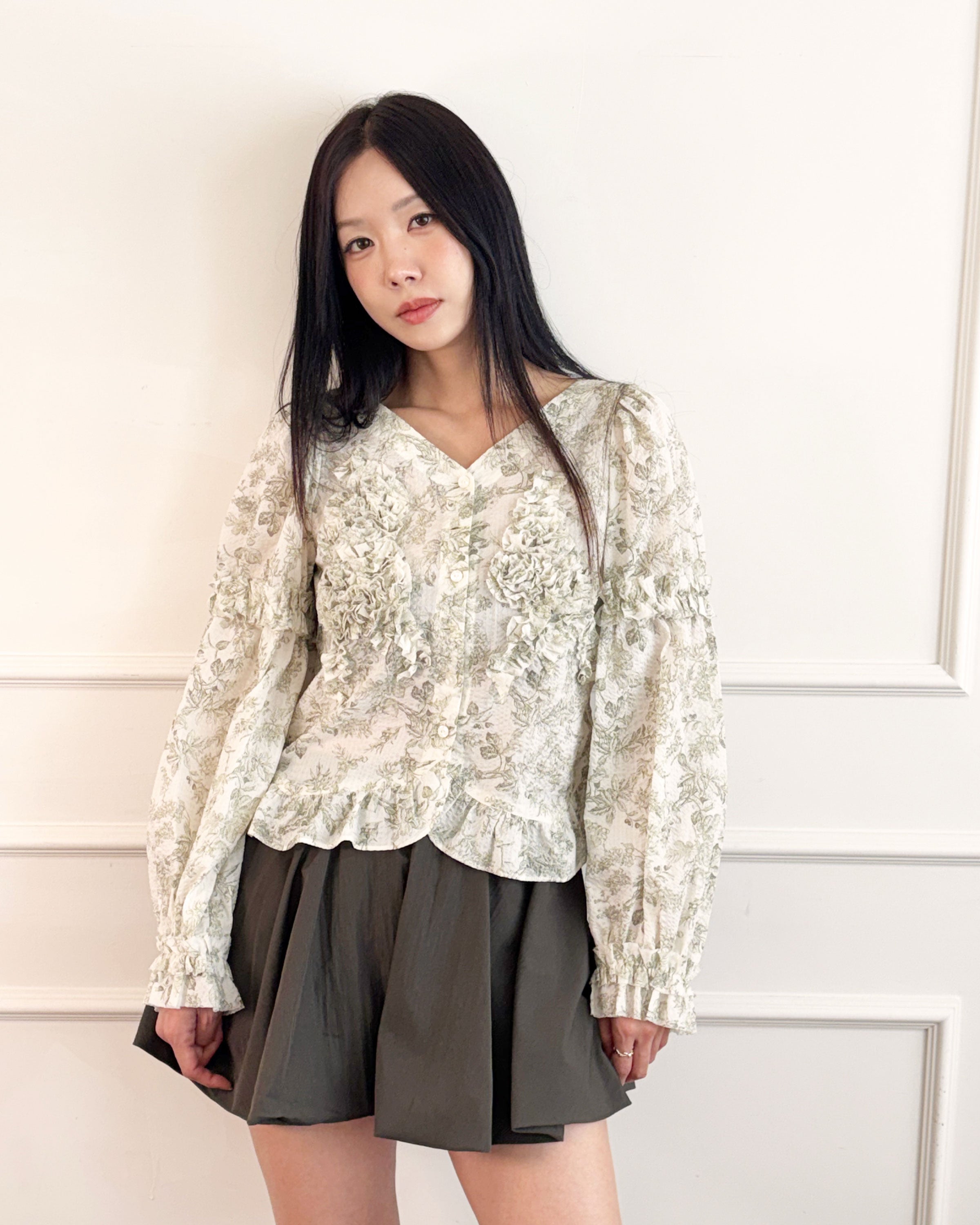 [チクチクしなくてかわいい服] 浪漫ブラウス（オフ）