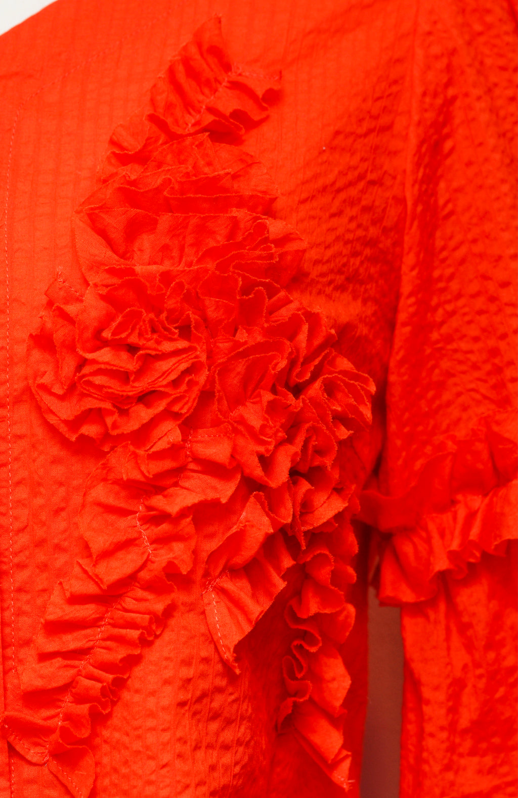 [Non-itchy clothing][Made to order][Washable] Frill motif blouse