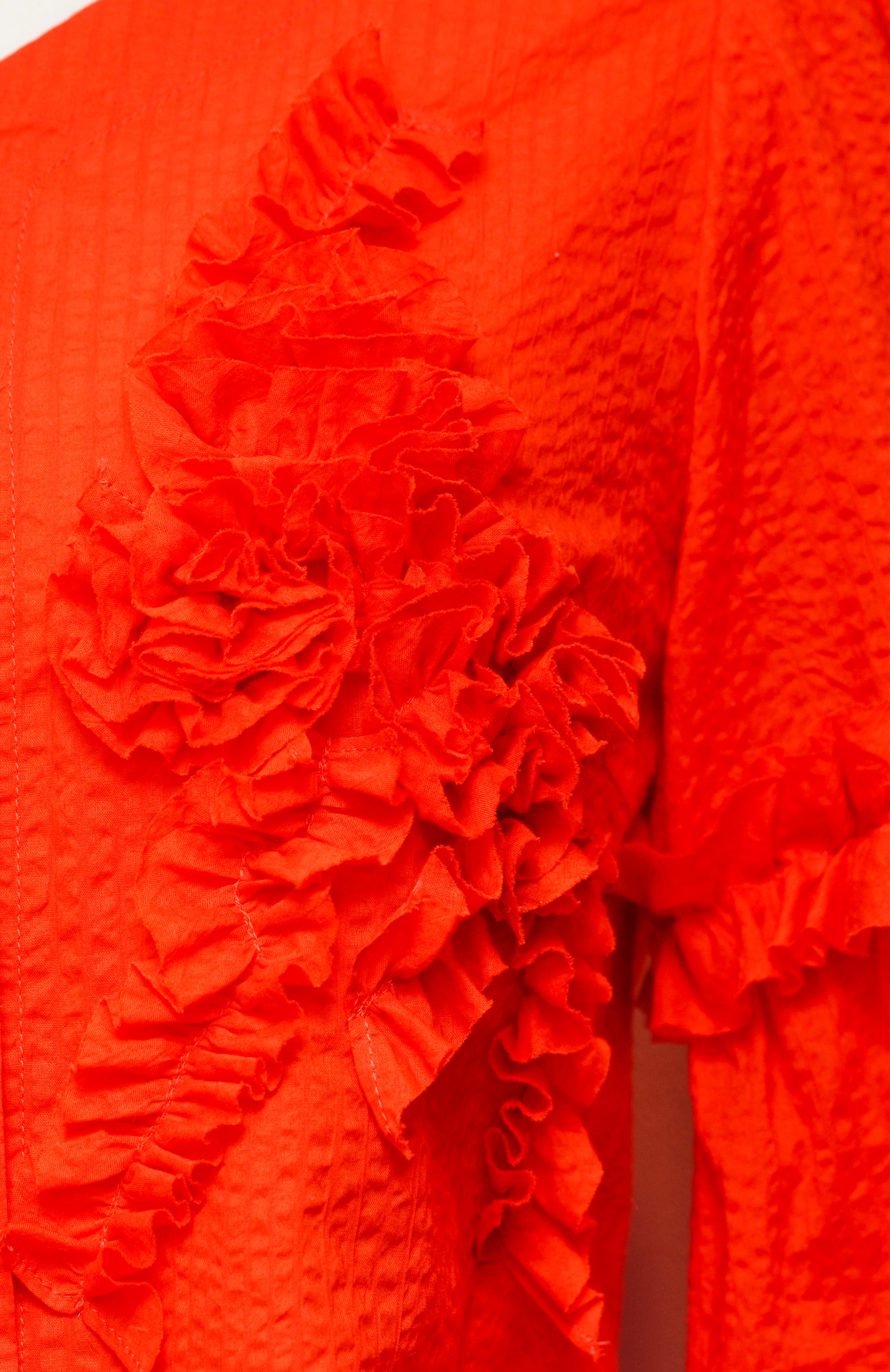 [Non-itchy clothing][Made to order][Washable] Frill motif blouse