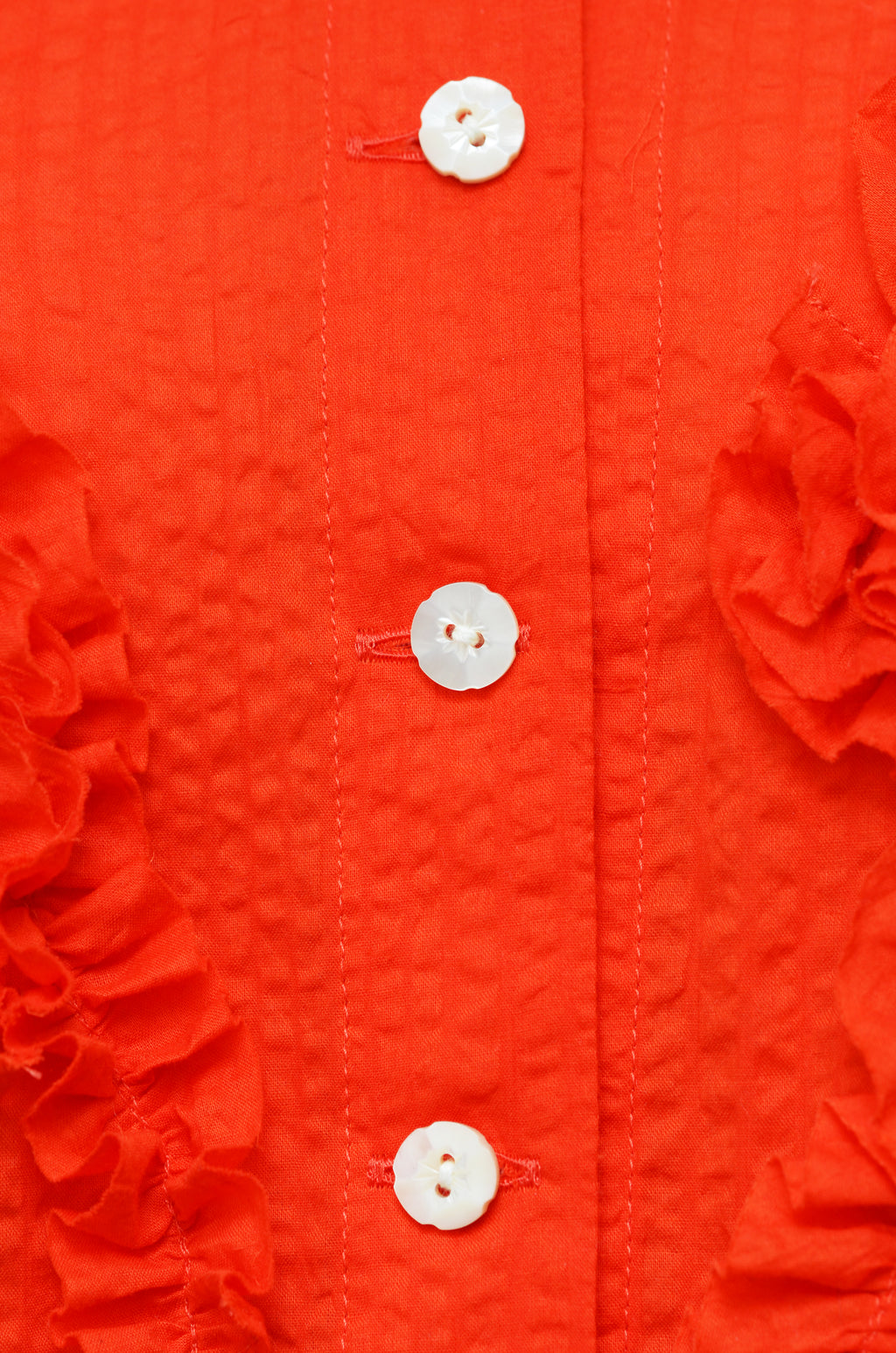 [Non-itchy clothing][Made to order][Washable] Frill motif blouse