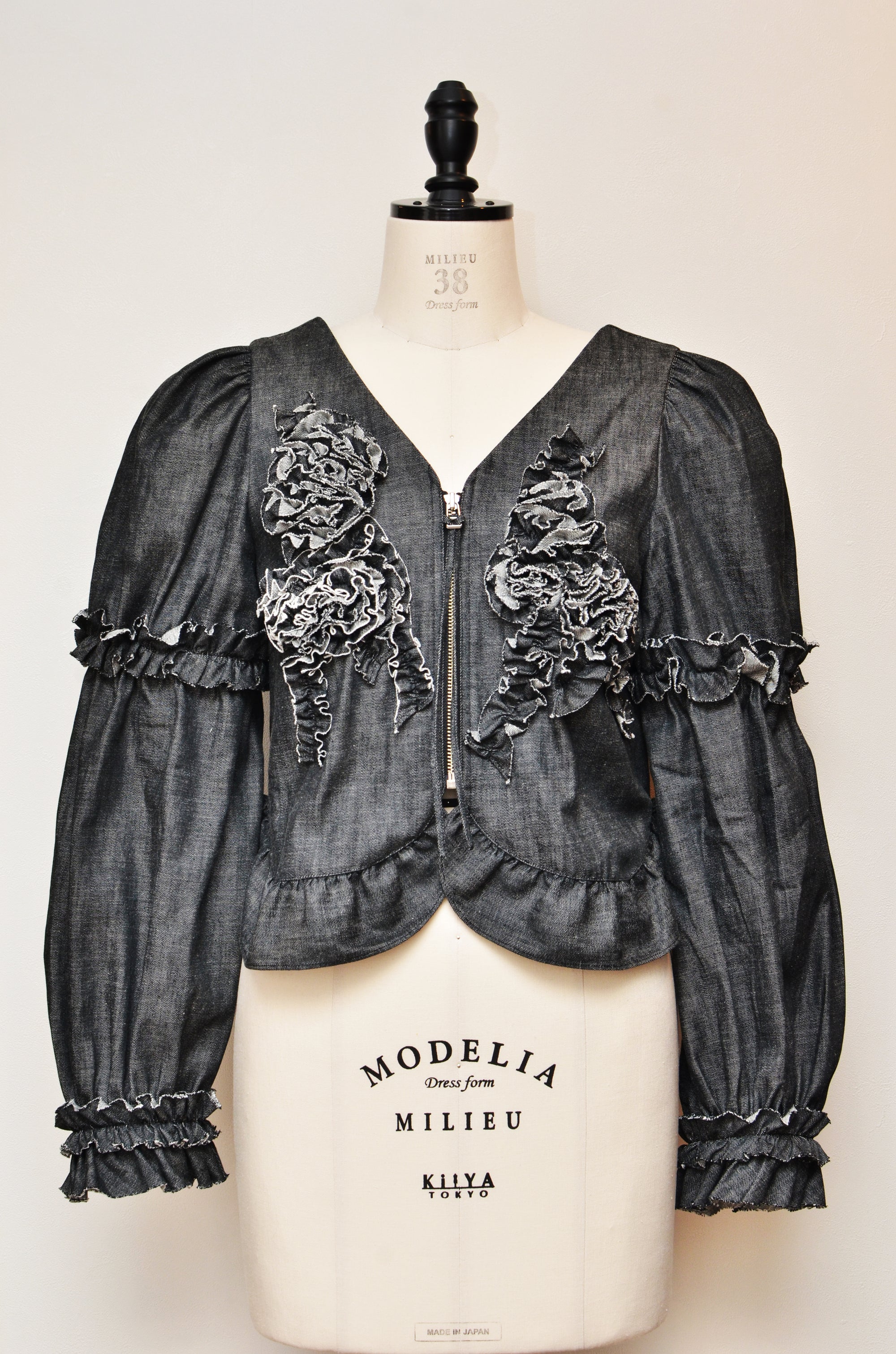 [Made to Order] [Colorfast] Frill Motif Denim-Like Blouson