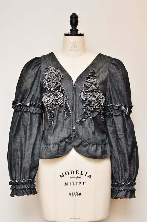 [Made to Order] [Colorfast] Frill Motif Denim-Like Blouson
