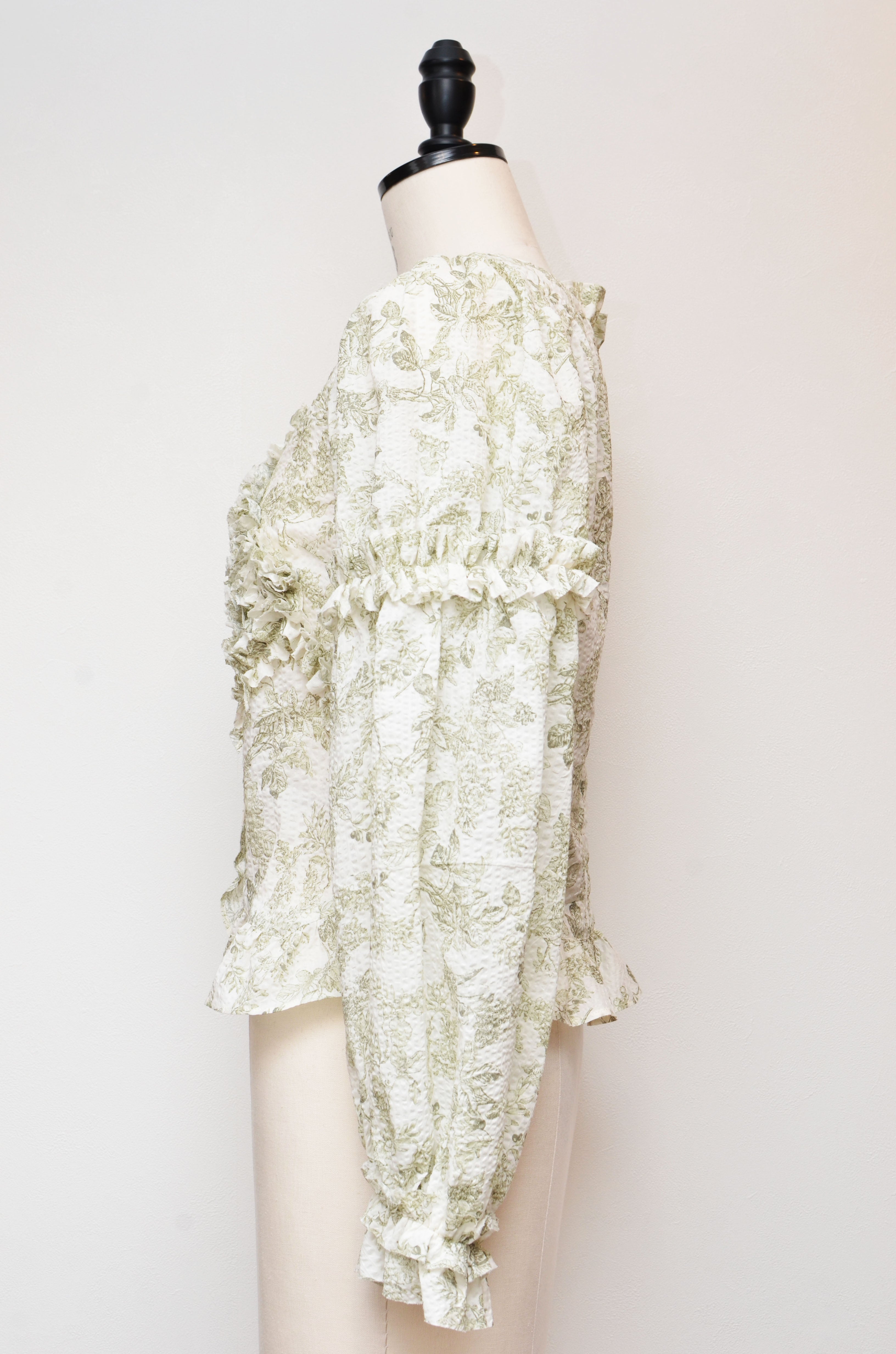 [2/14-15 TOKYO POPUP先行販売] [チクチクしない服] 浪漫ブラウス（オフ）