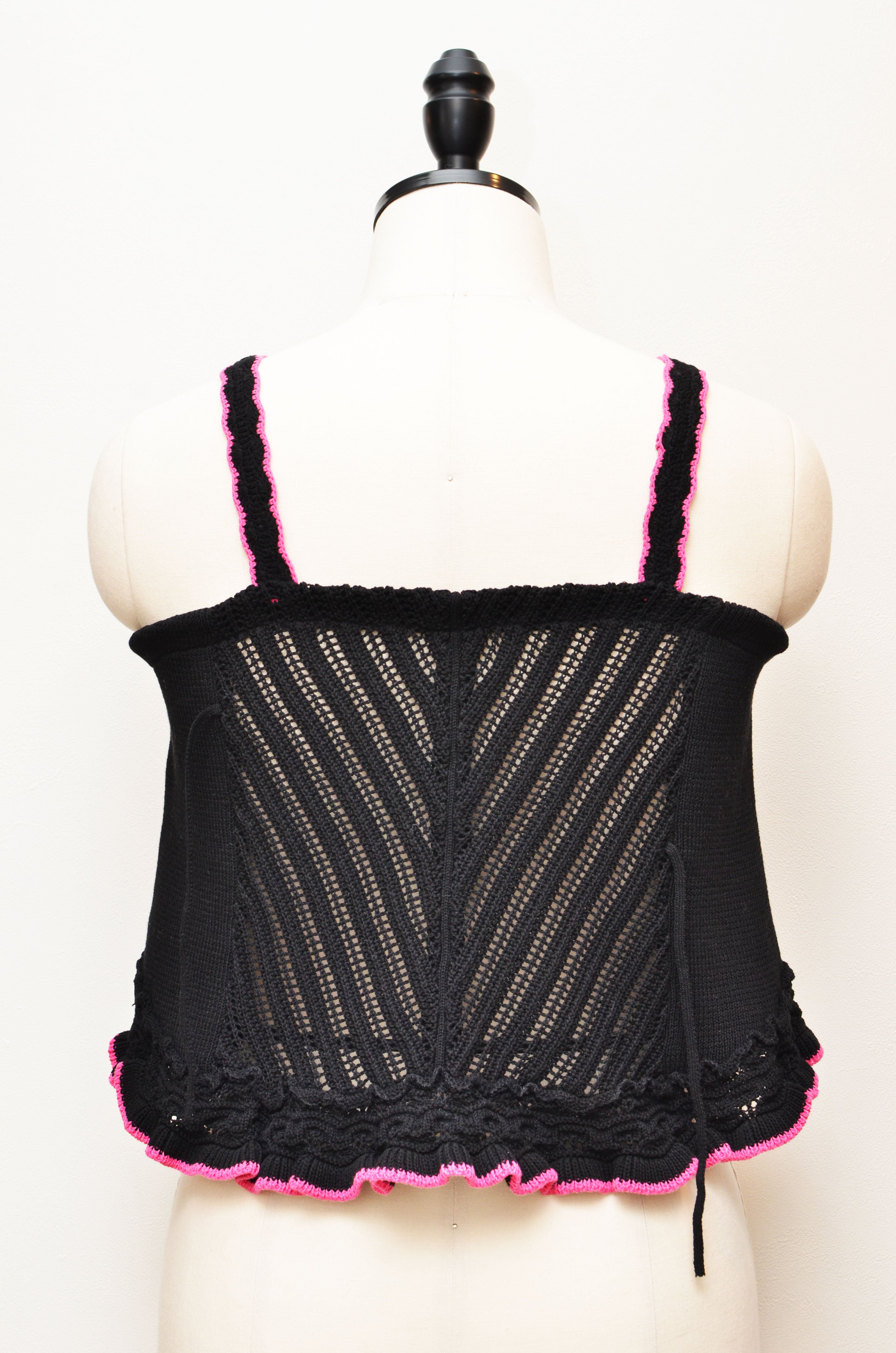 [-2/19まで受注] [2/14-15 TOKYO POPUP展示] ロマンチックニットビスチェ（ブラック）