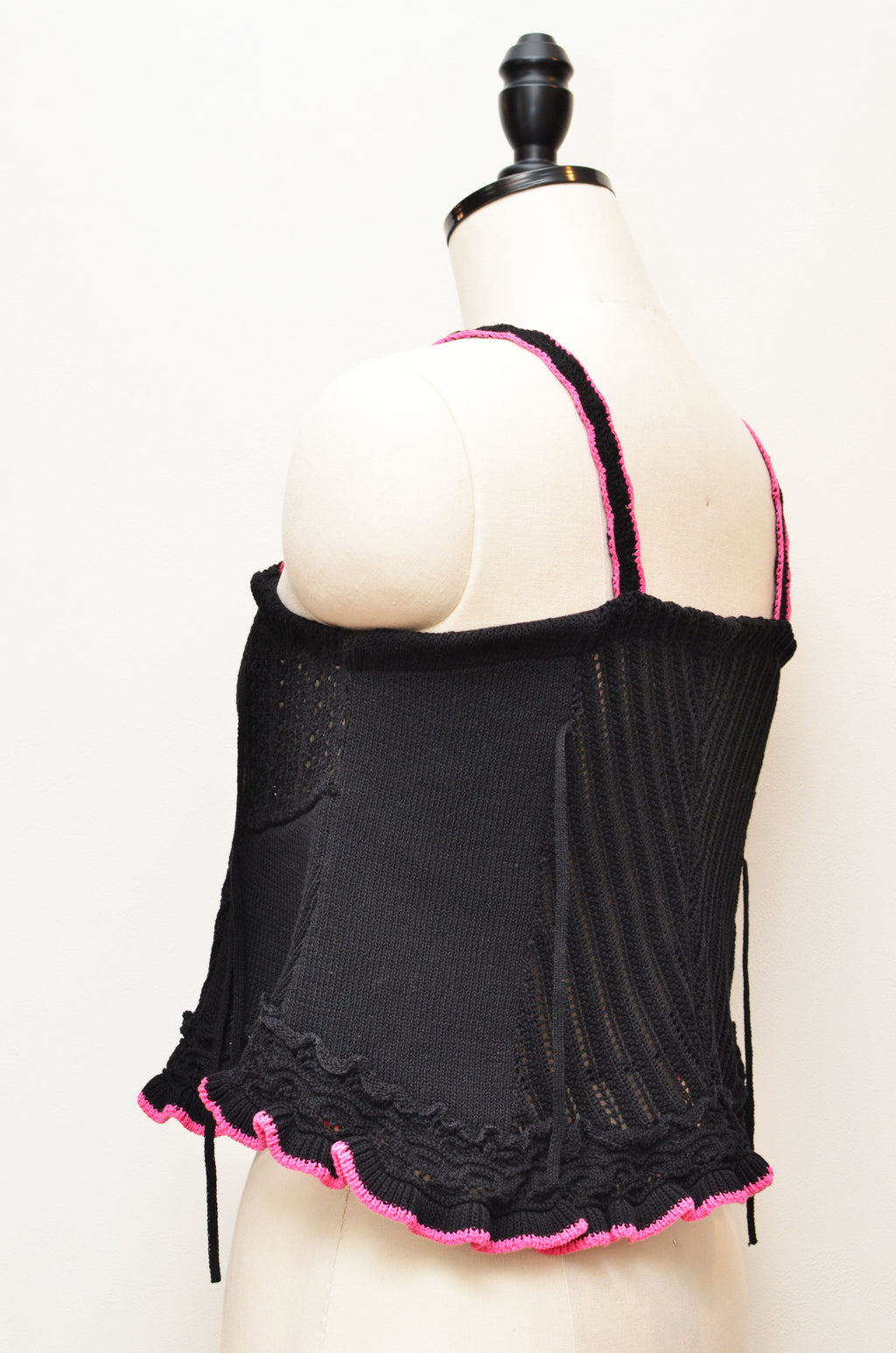 [-2/19まで受注] [2/14-15 TOKYO POPUP展示] ロマンチックニットビスチェ（ブラック）