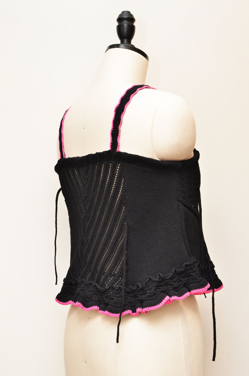 [-2/19まで受注] [2/14-15 TOKYO POPUP展示] ロマンチックニットビスチェ（ブラック）