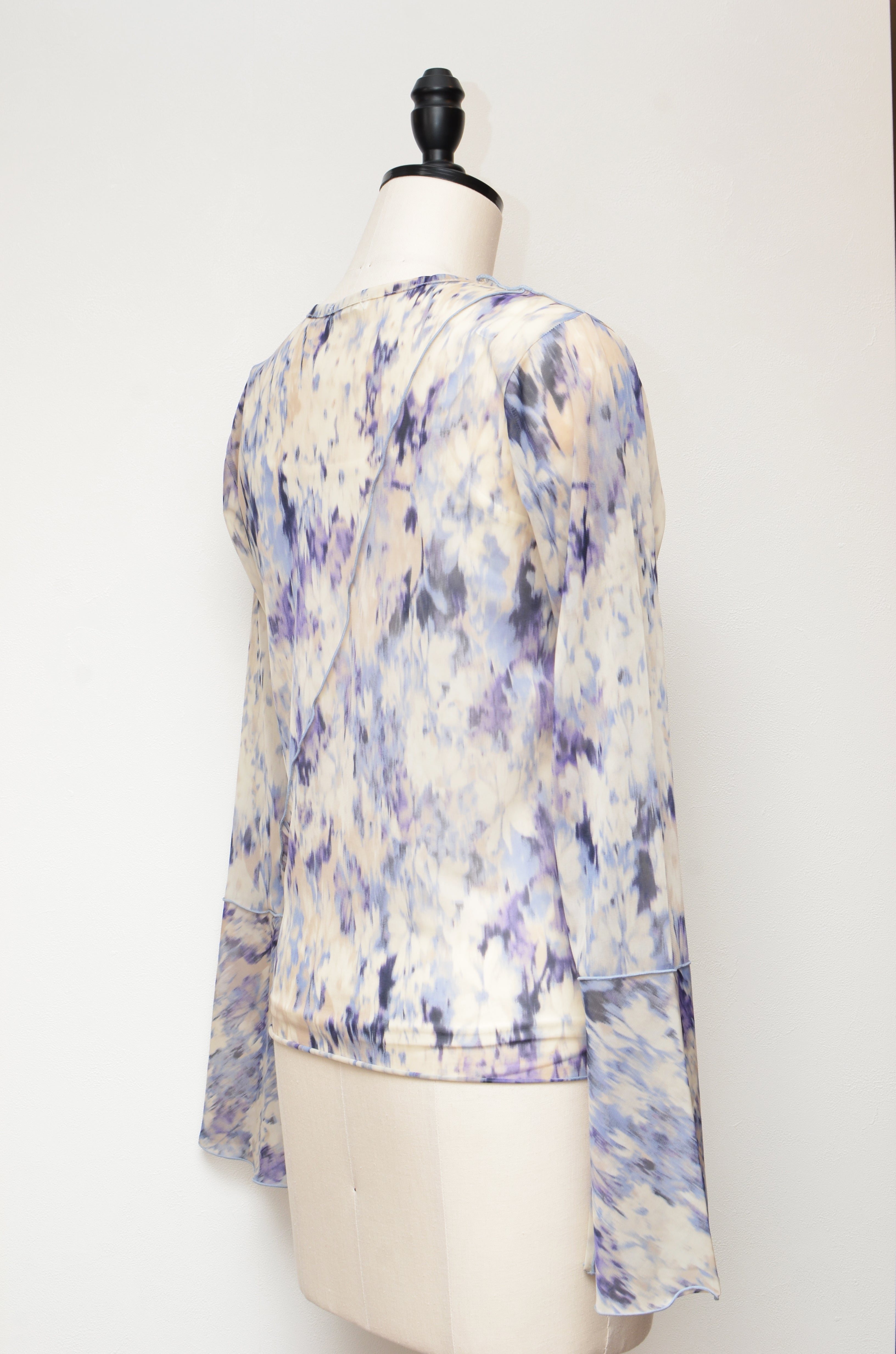 [2/14-15 TOKYO POPUP販売] 春咲くBlooming シアーブラウス + 締め付けない綿混キャミソールセット（ブルー）