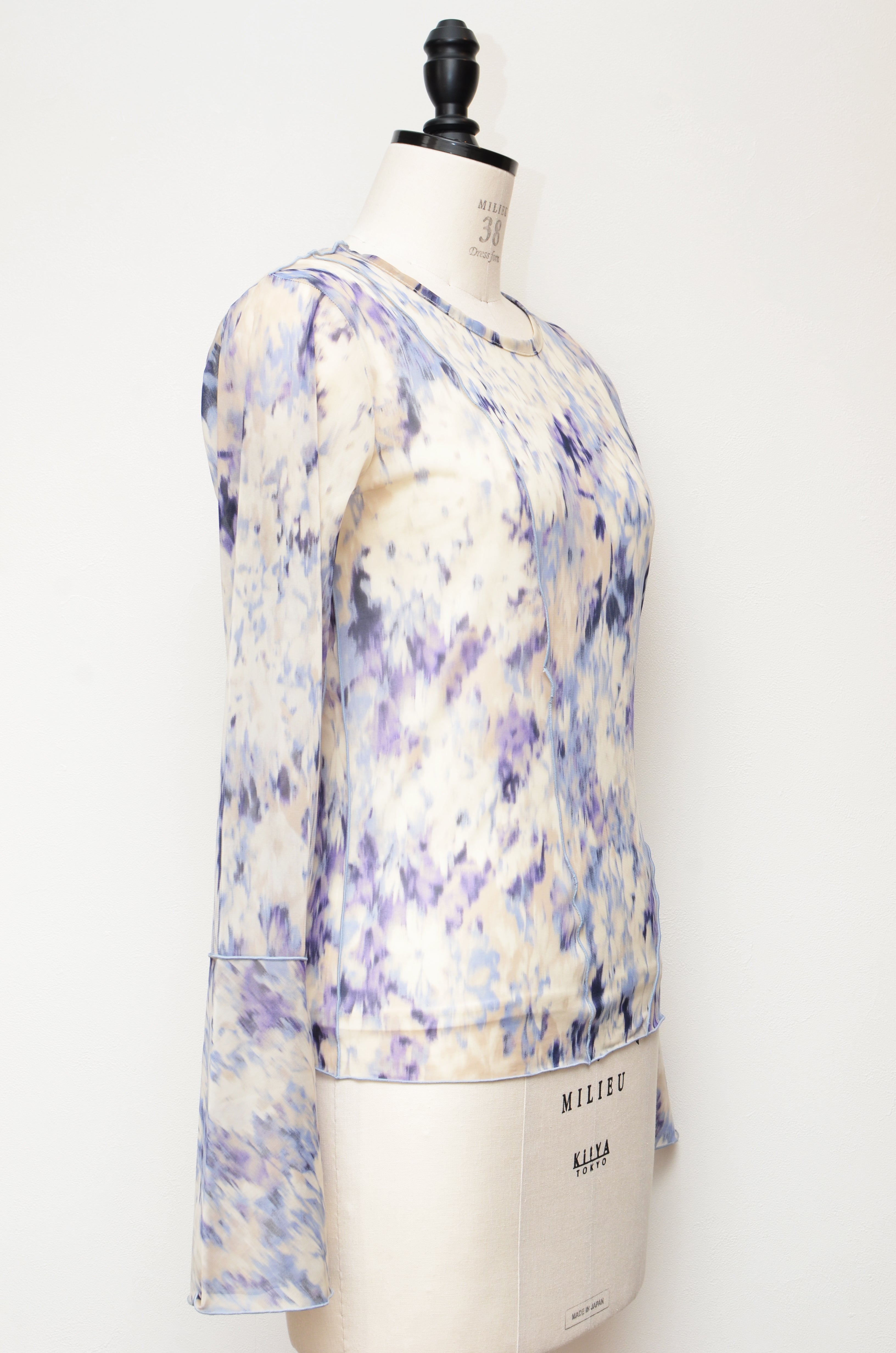 [2/14-15 TOKYO POPUP販売] 春咲くBlooming シアーブラウス + 締め付けない綿混キャミソールセット（ブルー）