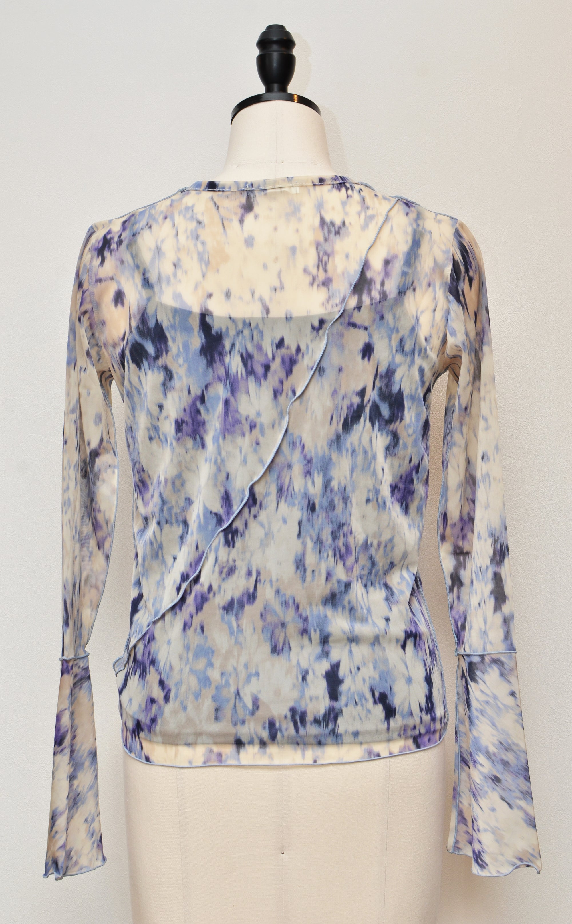 봄 피는 Blooming Sheer Tops + Camisole Set (Blue)