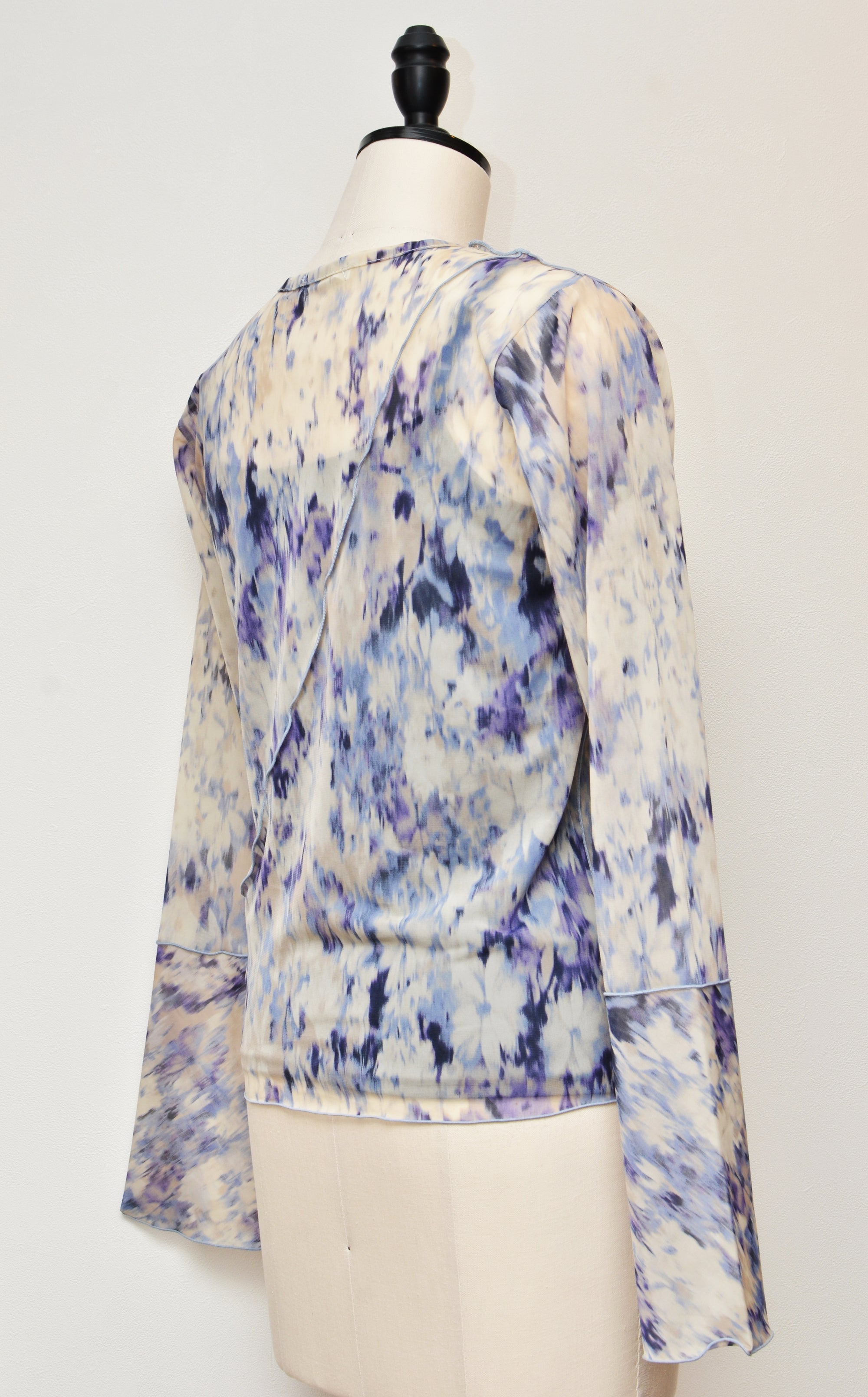 봄 피는 Blooming Sheer Tops + Camisole Set (Blue)