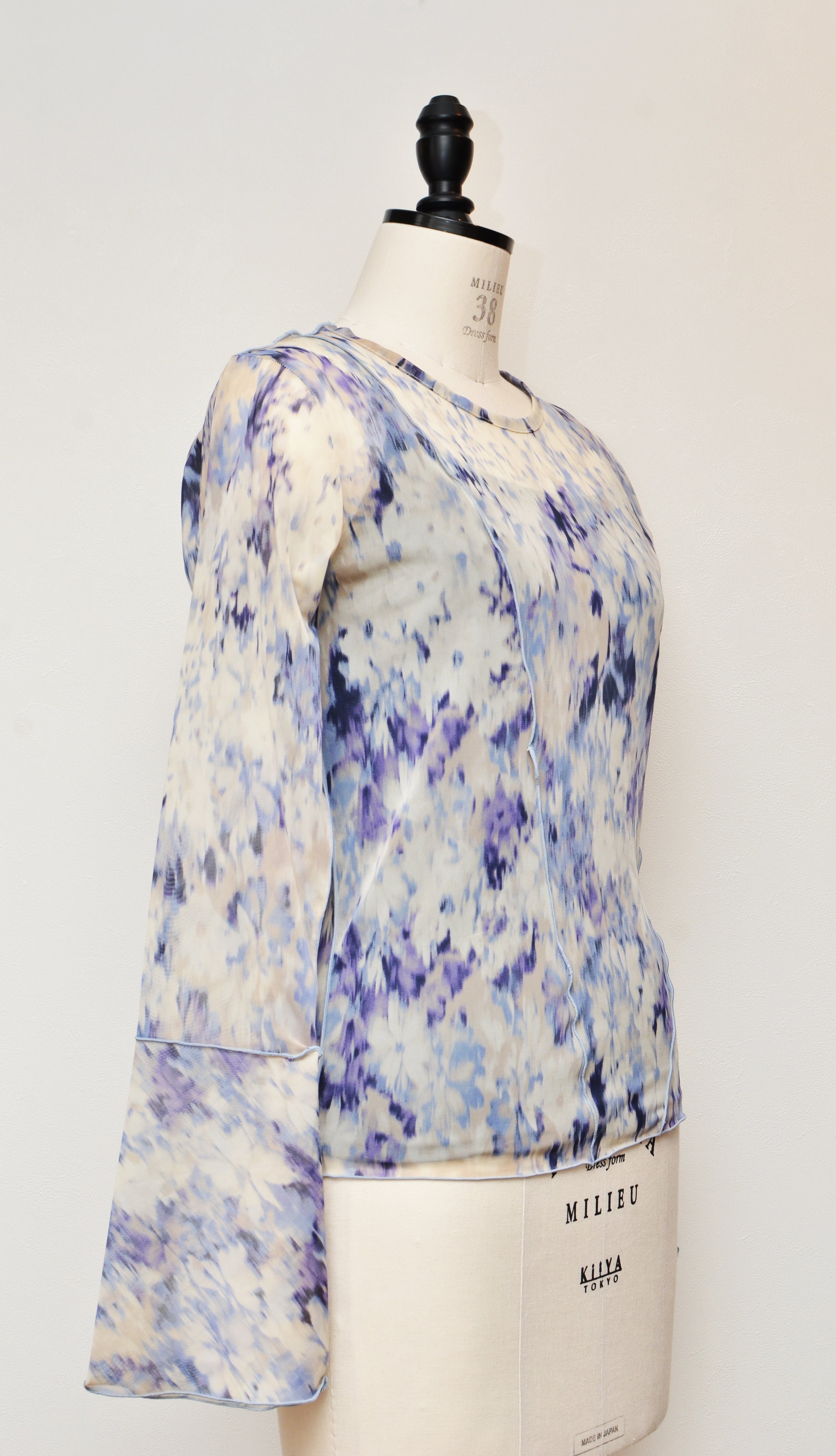 [2/14-15 TOKYO POPUP販売] 春咲くBlooming シアーブラウス + 締め付けない綿混キャミソールセット（ブルー）