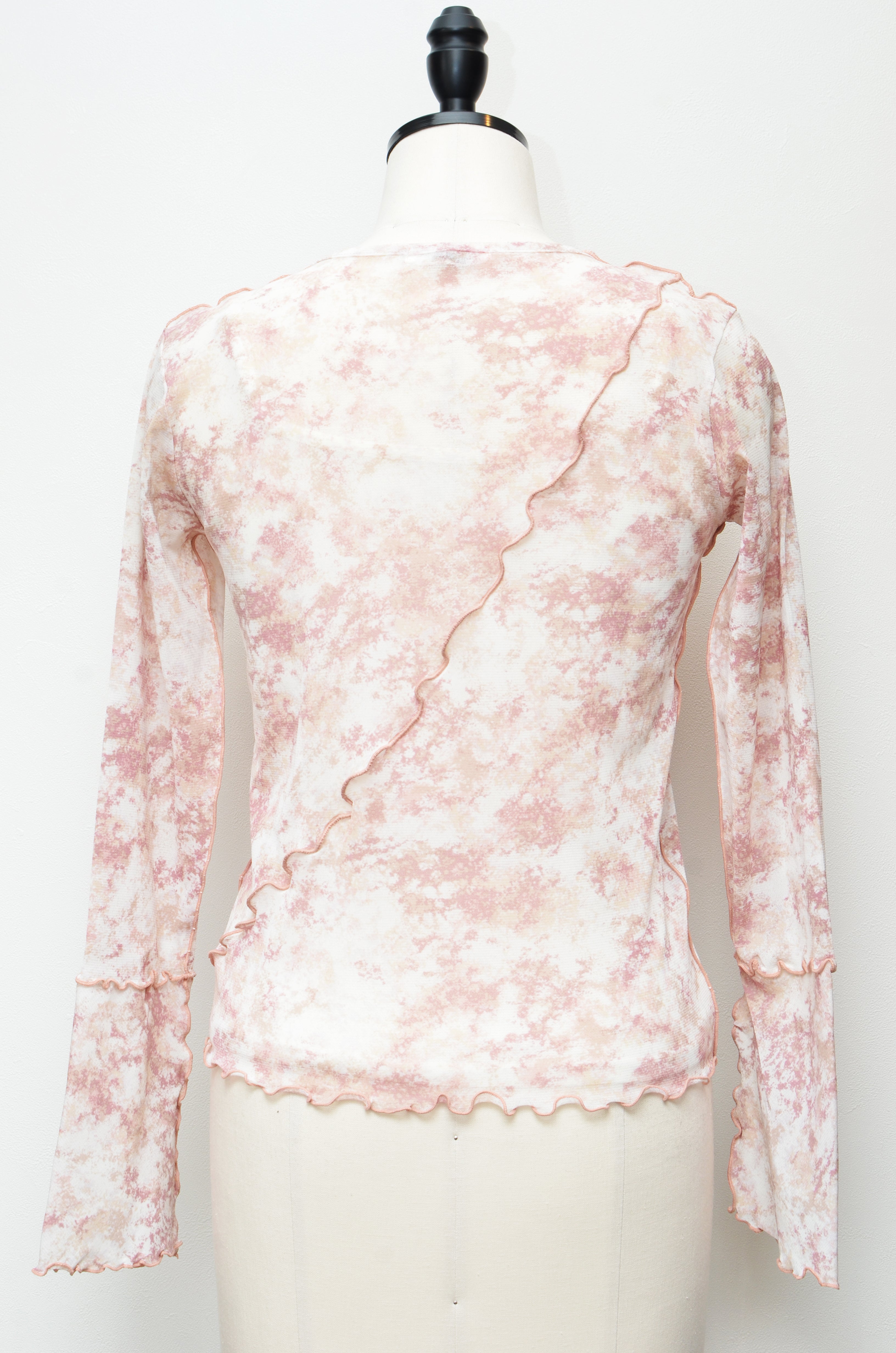 [2/14-15 TOKYO POPUP販売] 春咲くBlooming シアーブラウス+ 締め付けない綿混キャミソールセット（ピンク）