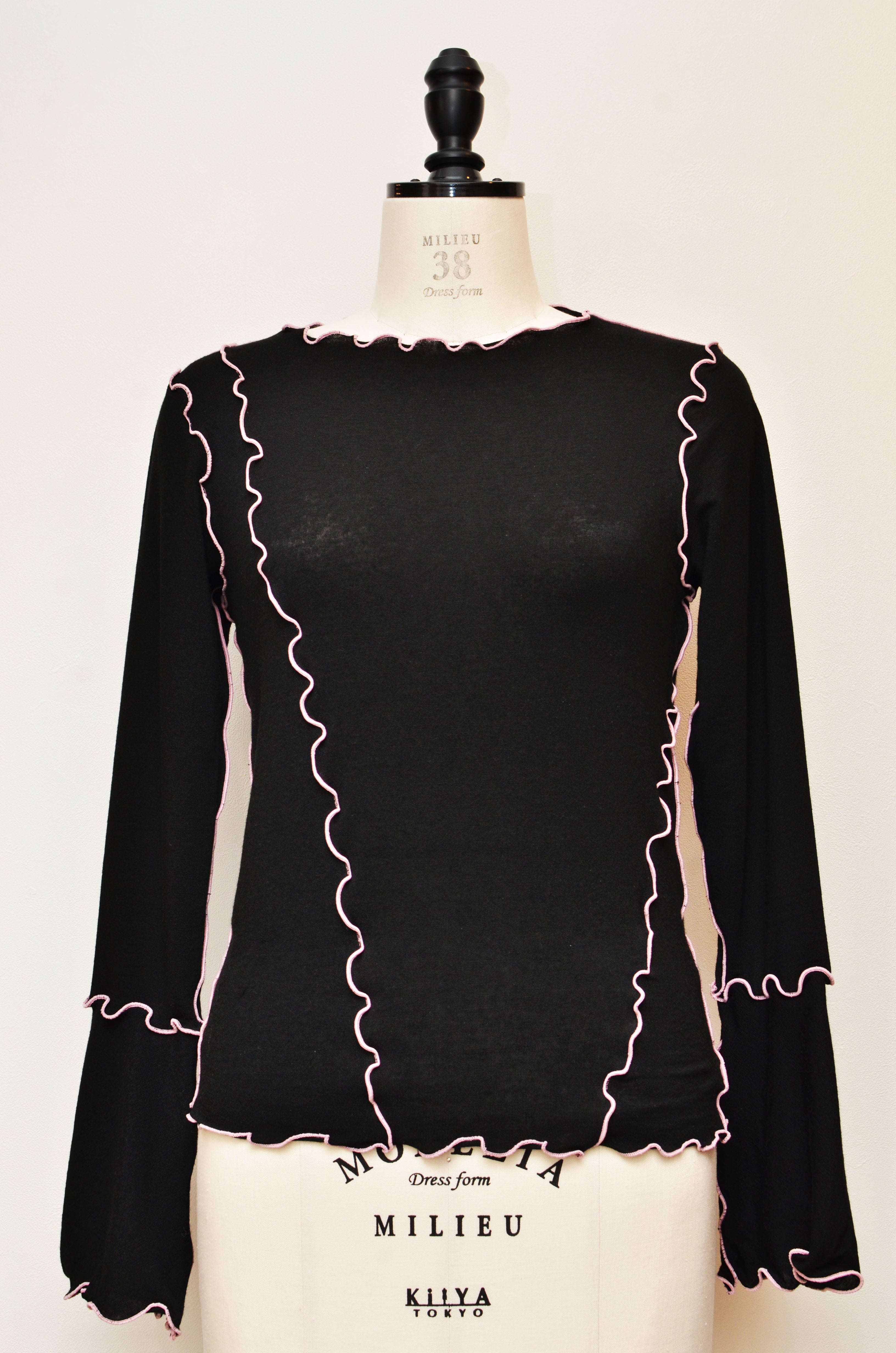 [2/14-15 TOKYO POPUP先行販売] [チクチクしない服] 締め付けないシアートップス （ブラック）