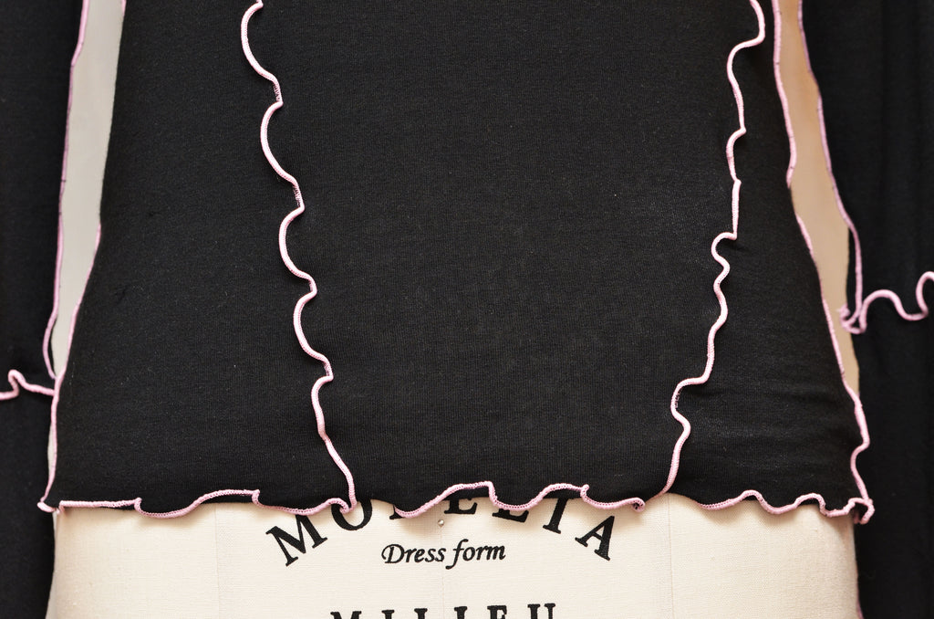 [2/14-15 TOKYO POPUP先行販売] [チクチクしない服] 締め付けないシアートップス （ブラック）