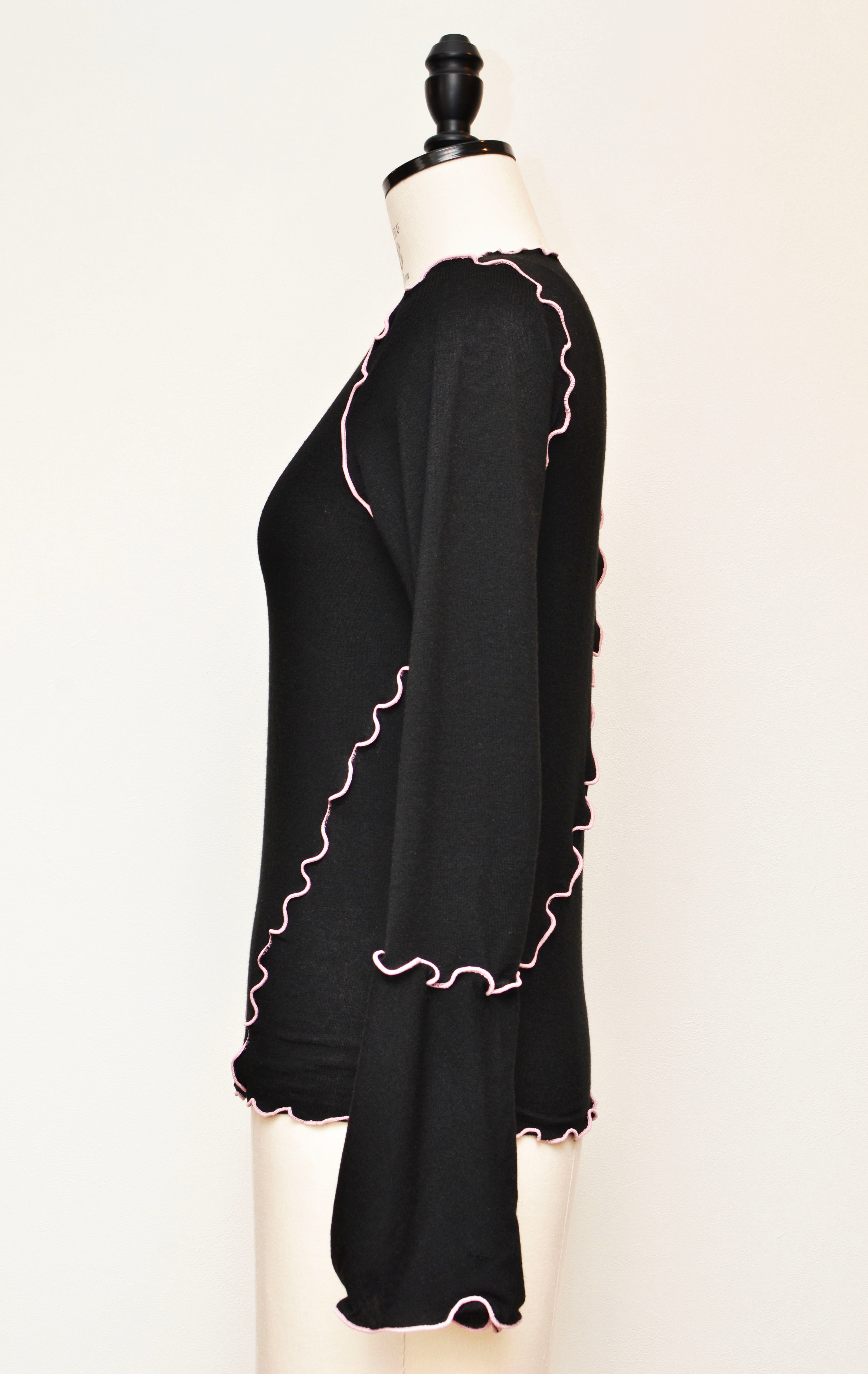 [2/14-15 TOKYO POPUP先行販売] [チクチクしない服] 締め付けないシアートップス （ブラック）