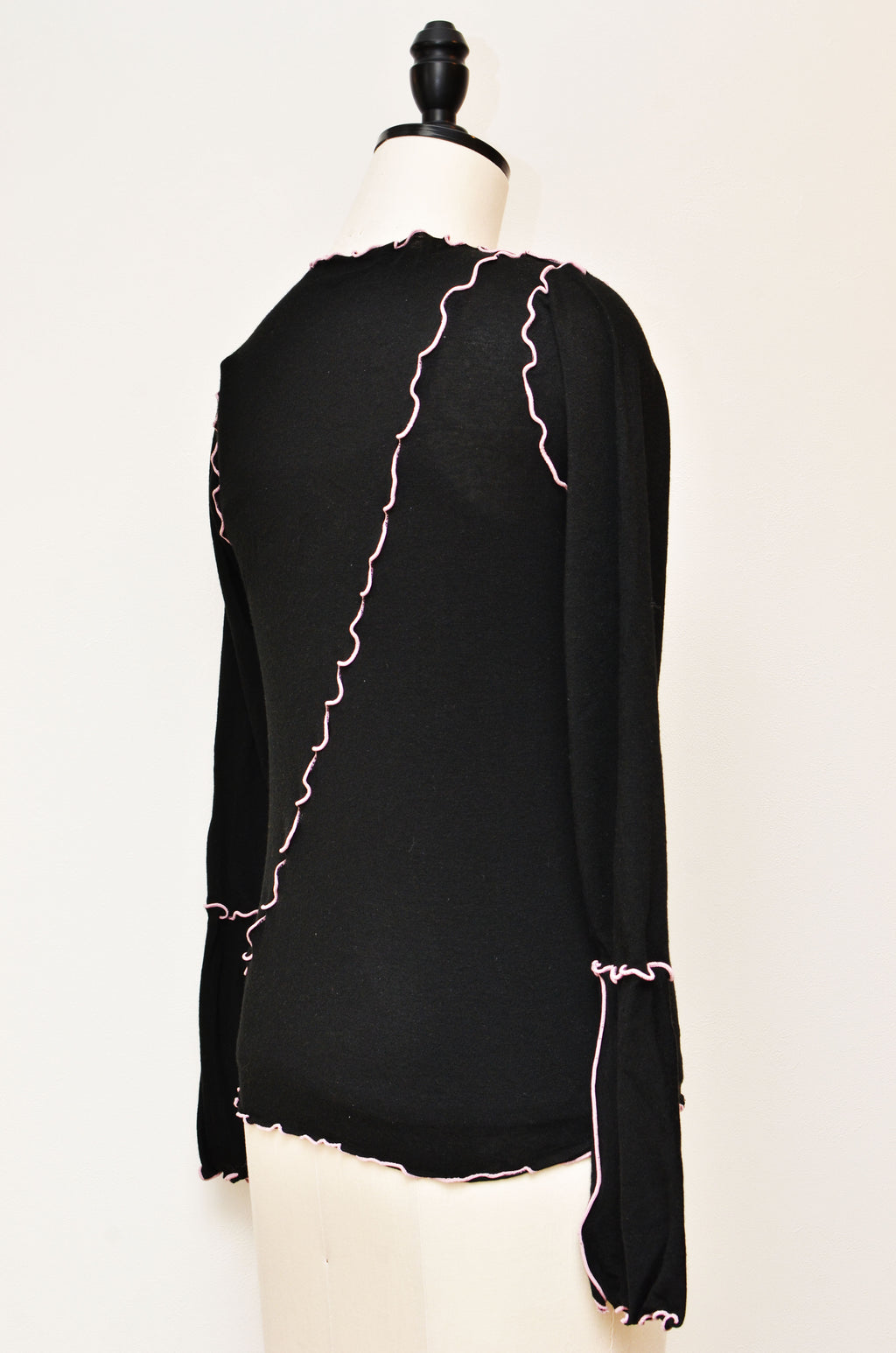 [2/14-15 TOKYO POPUP先行販売] [チクチクしない服]締め付けないシアートップス + 綿混キャミソールセット（ブラック）